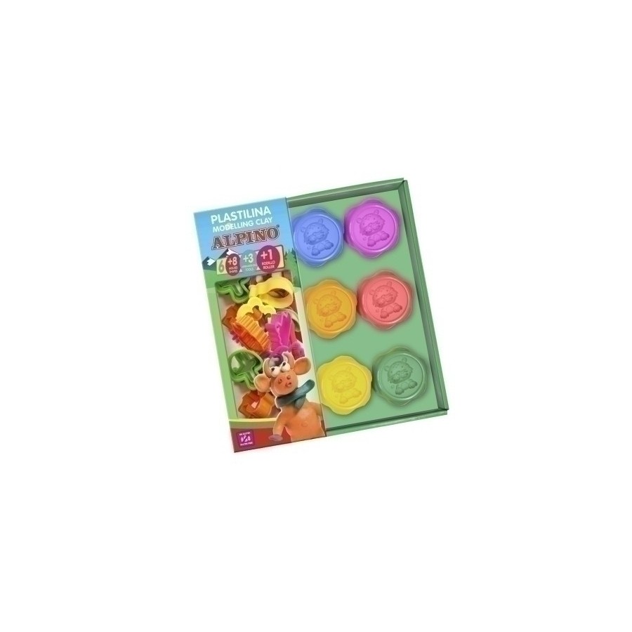PLASTILINA ALPINO KIT 6 COLS + MOLDES
