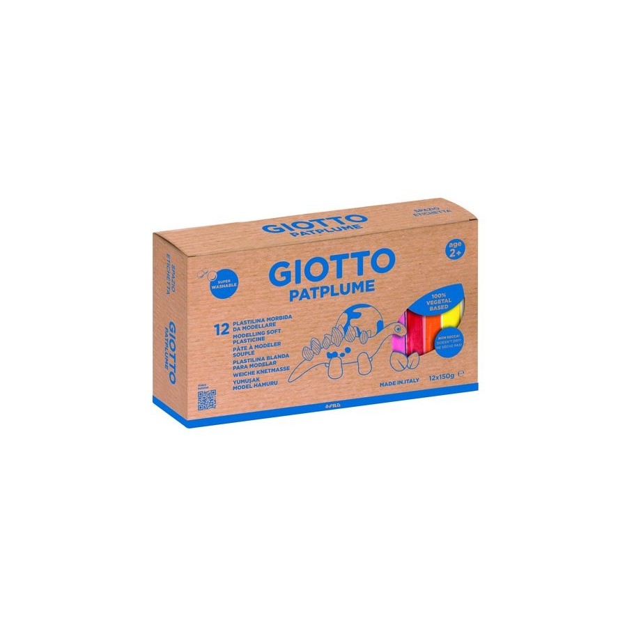 PLASTILINA GIOTTO PATPLUME 150 GR SURTIDO CAJA DE 12