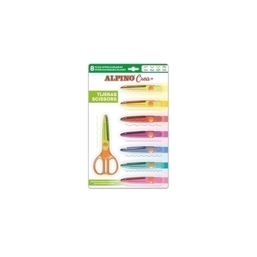 TIJERAS ESCOLARES ALPINO FASHION SHAPES 8+1 CORTES ESPECIALES