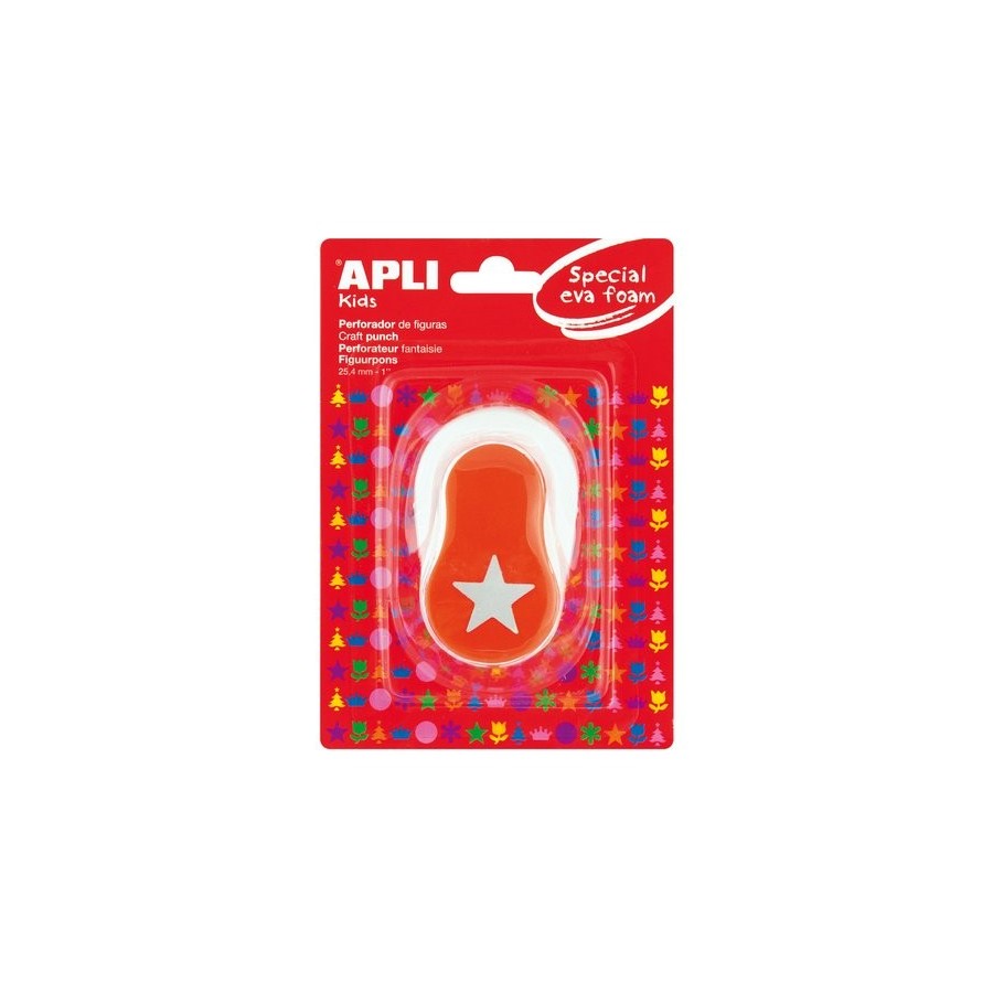 TALADRO GOMA EVA APLI 25,4 mm ESTRELLA NARANJA