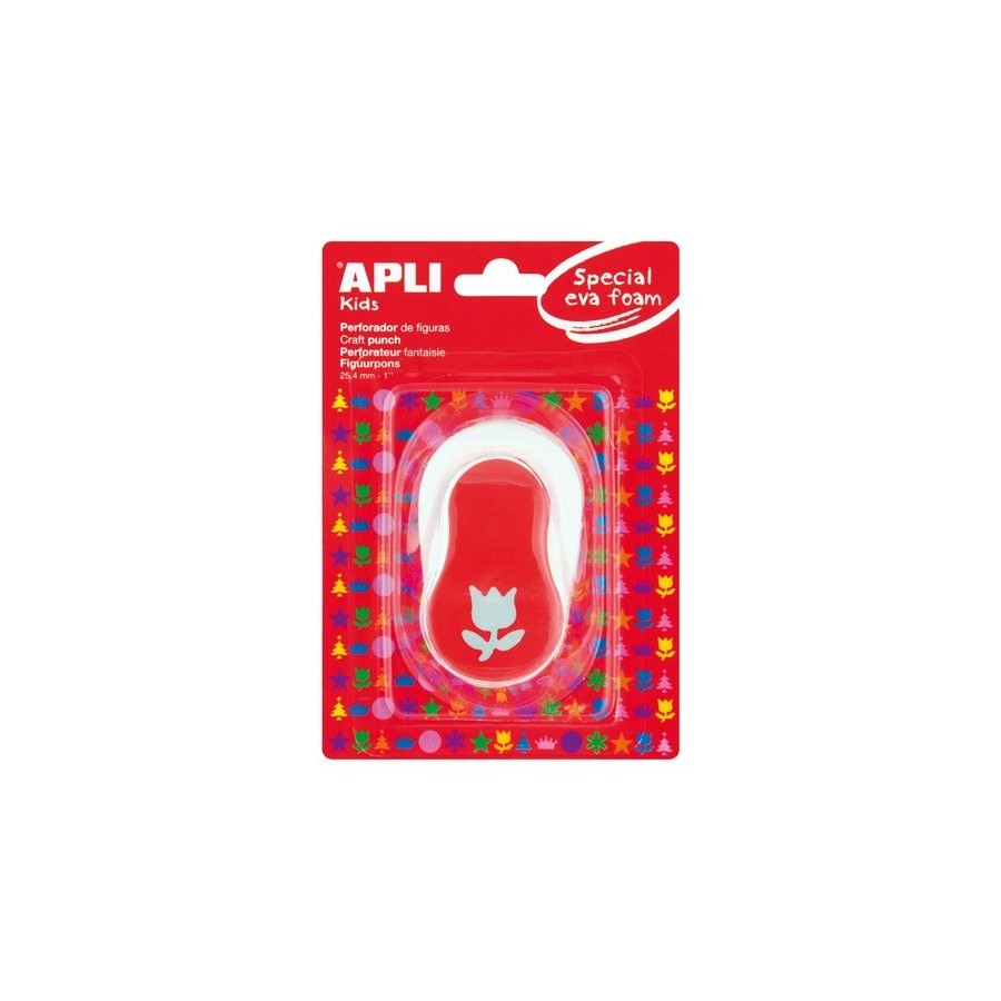 TALADRO GOMA EVA APLI 25,4 mm TULIPAN ROJO