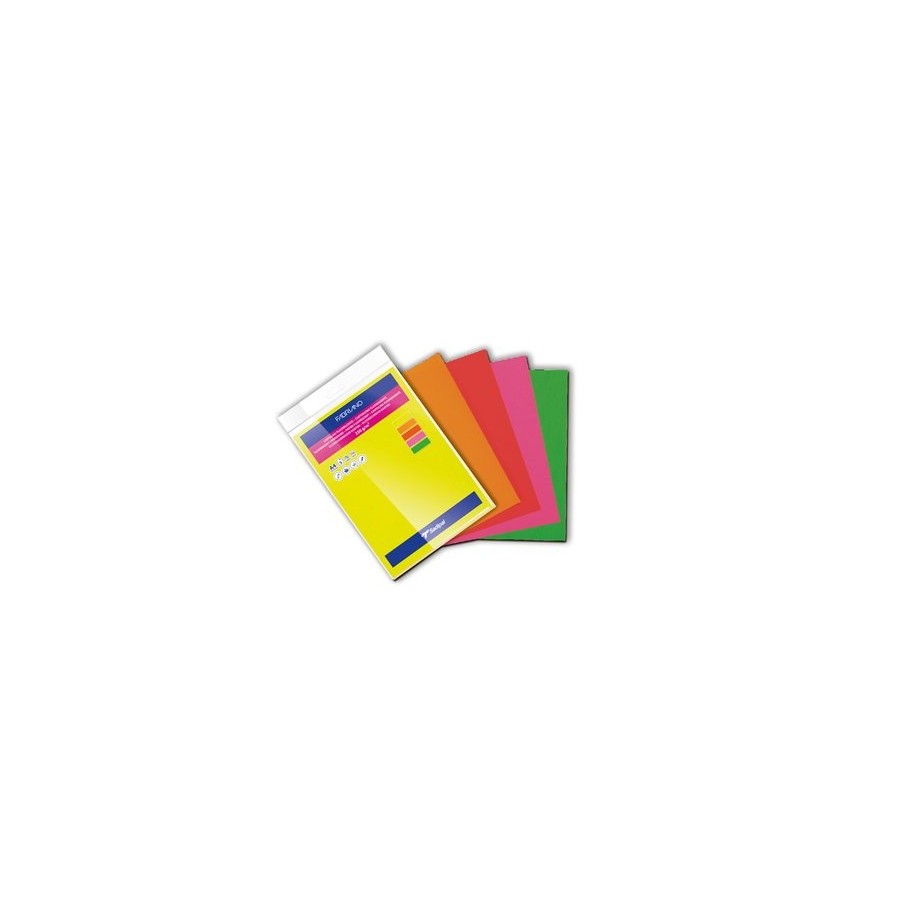 CARTULINA FLUOR A4 SADIPAL 250g SURTIDO PAQUETE de 5
(amarillo, magenta, naranja, rojo y verde)