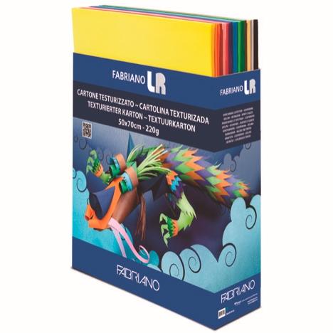 CARTULINA 50x70 FABRIANO 220g LISO/RUGOSO EXPOSITOR CAJA de 400