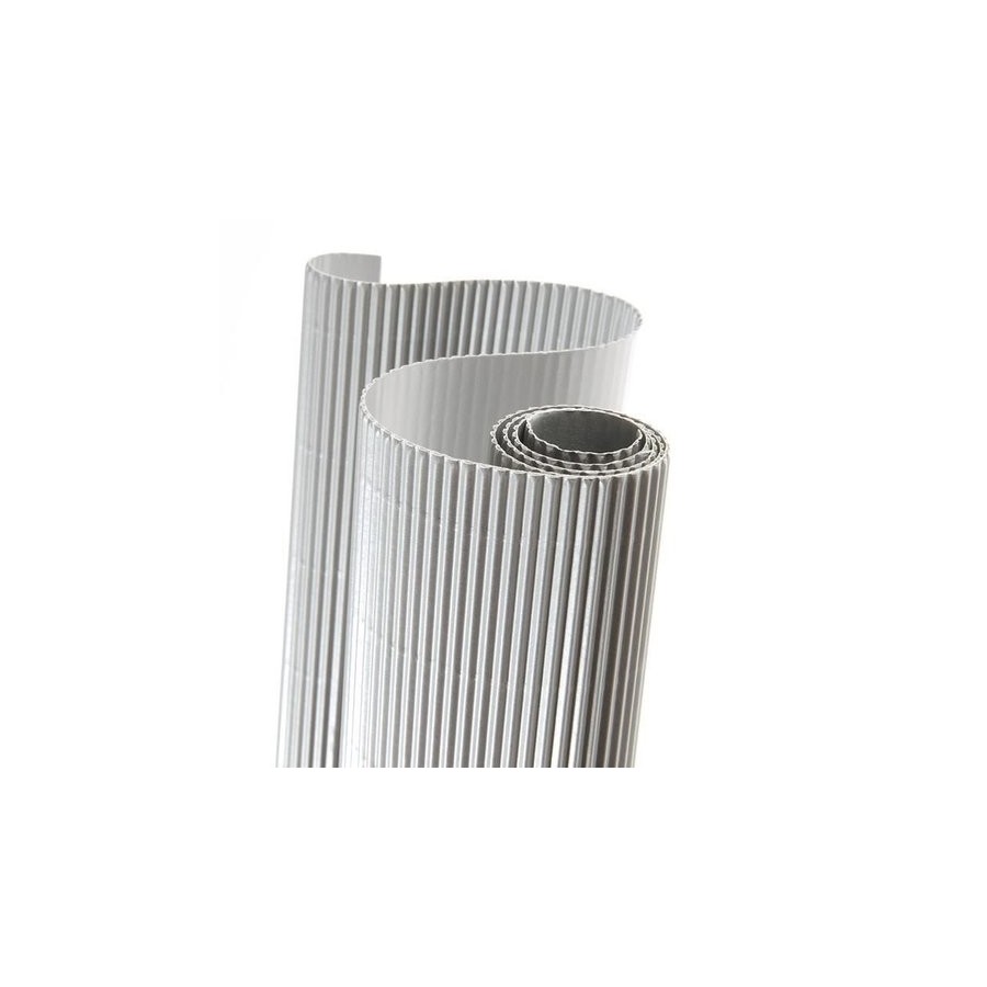 CARTON ONDULADO CANSON 300g ROLLO 0,5x0,7 m PLATA PAQUETE de 10