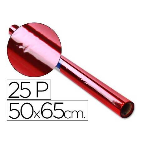 PAPEL CELOFAN SADIPAL ROLLO 25h 50x65 cm ROJO