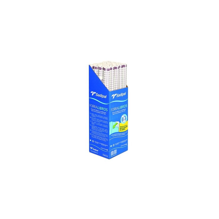 FORRO SADIPAL ADHESIVO DESPEGABLE 1 AÑO PP TRANS.80µ ROLLO 0,5 x 20 m