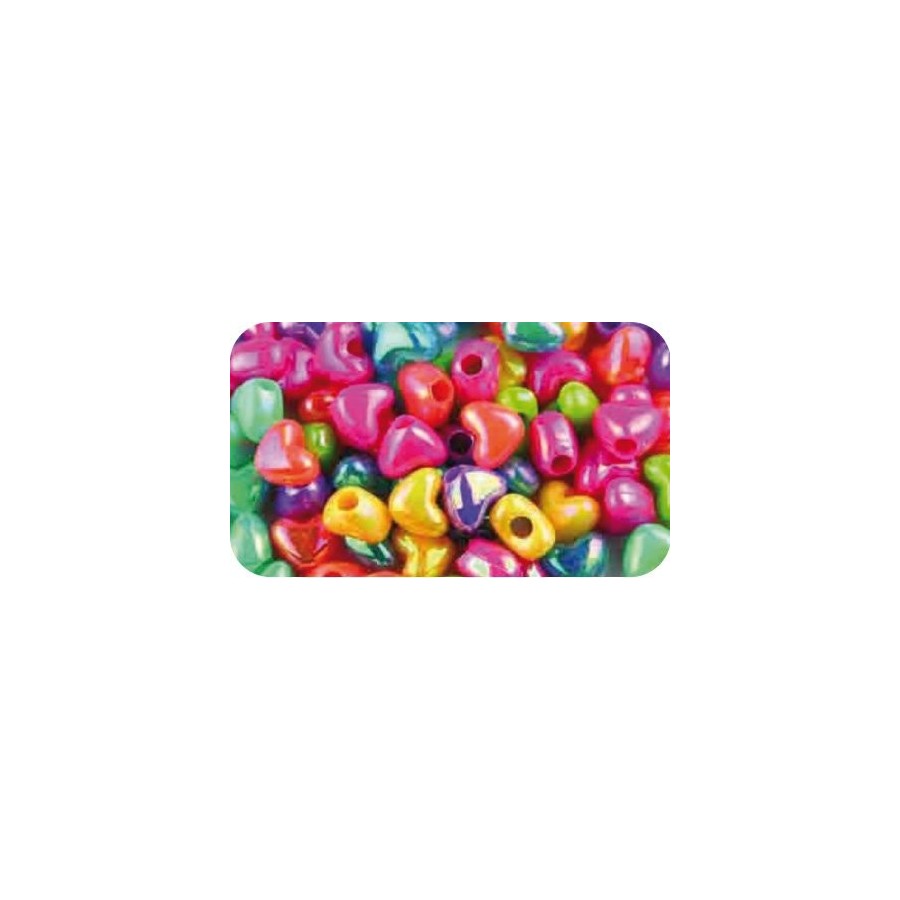 ABALORIOS PLASTICO FIXO KIDS CORAZONES BOLSA de 40 gr.
