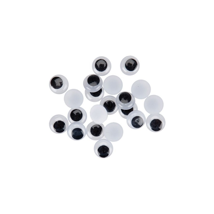 OJOS MOVILES SMART REDONDOS 10 mm. NEGRO PACK de 50