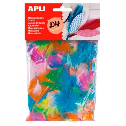 PLUMAS APLI PEQUEÑAS SURTIDO 14 gr. 24 unidades