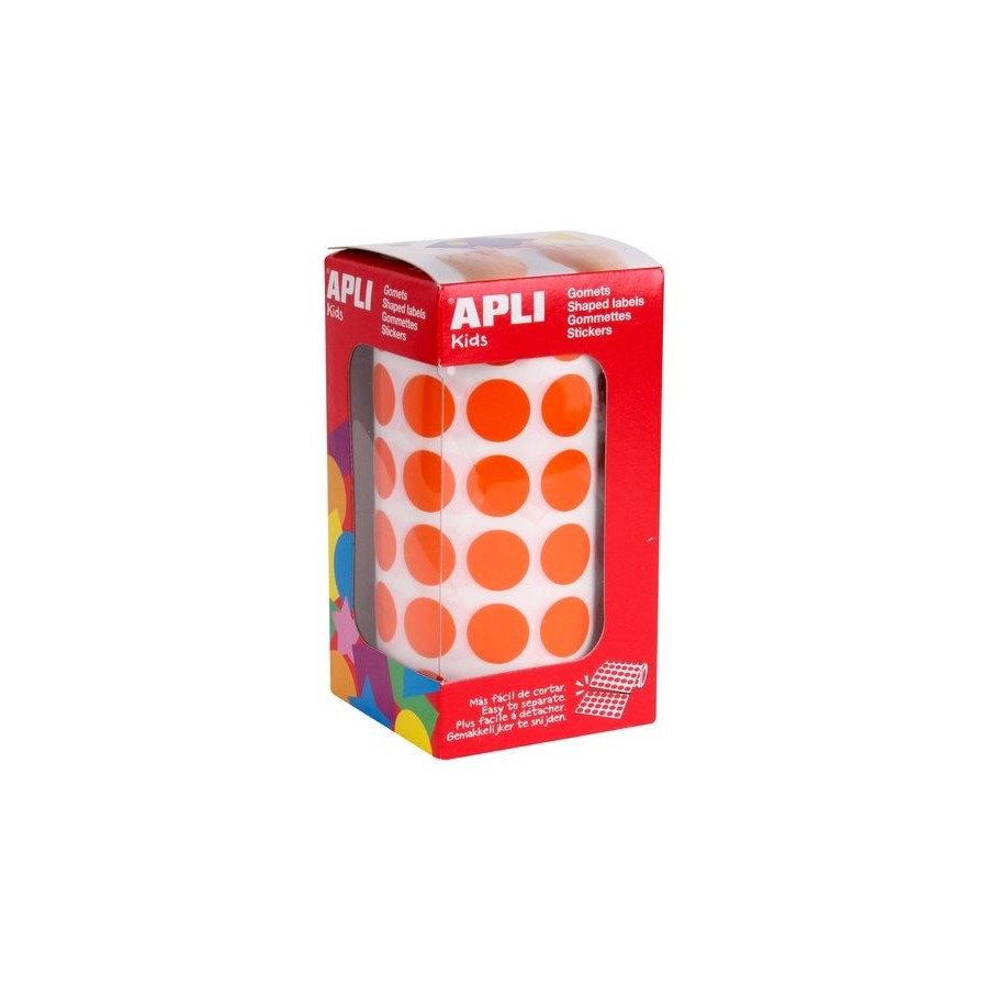 GOMETS APLI  ROLLO 59h CIRCULO Ø 15 mm NARANJA 2.832 uds. (11483)