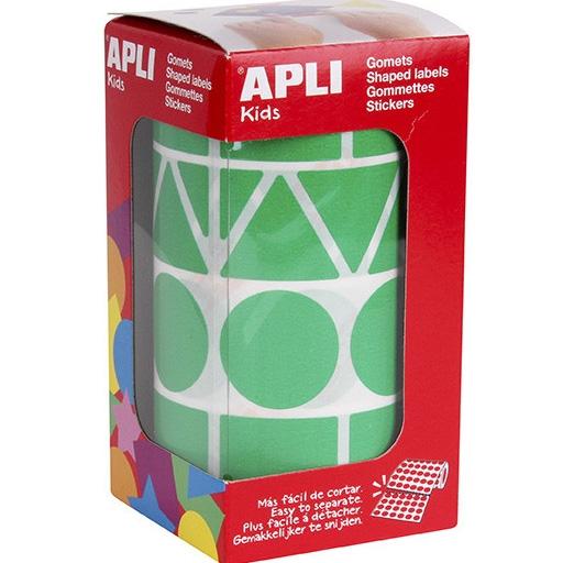 GOMETS APLI  ROLLO 59h XL FIGURAS GEOM. (CL.,TR.,CD.,RG.) 27 mm VERDE 1.357 uds. (11164)