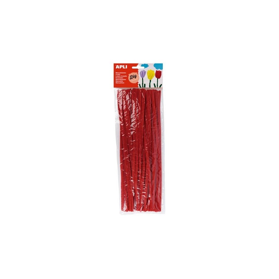 LIMPIA PIPAS VARILLA APLI ROJO 30 cm. BOLSA de 50