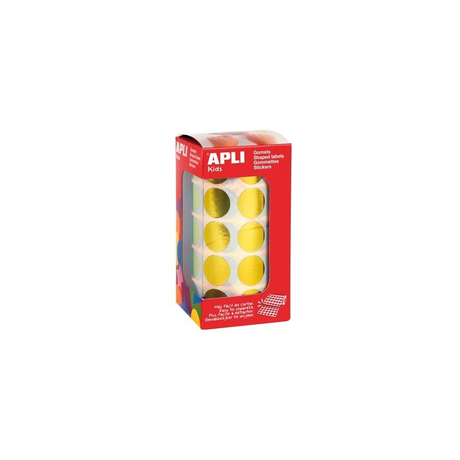 GOMETS APLI METALIZADOS ROLLO 59h CIRCULO Ø 20 mm AMARILLO 1.770 uds. (12047)