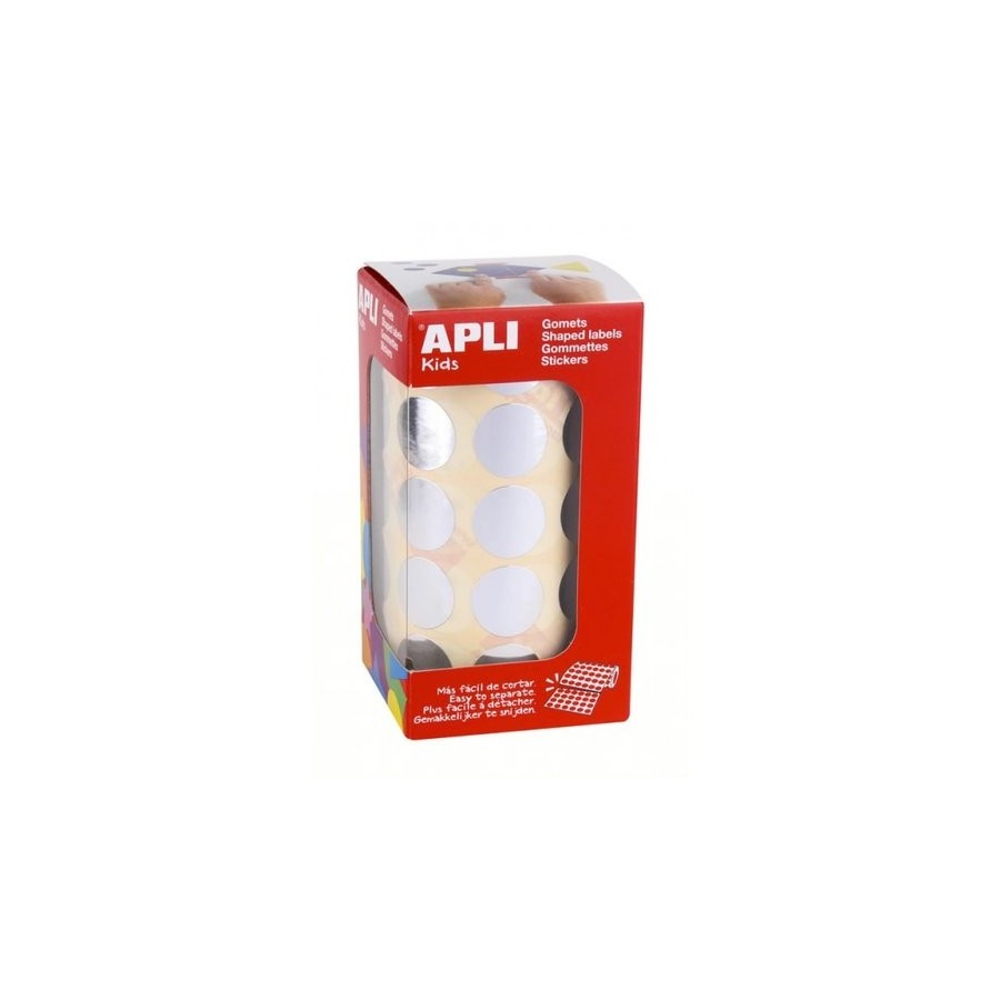 GOMETS APLI METALIZADOS ROLLO 59h CIRCULO Ø 20 mm PLATA 1.770 uds. (11633)
