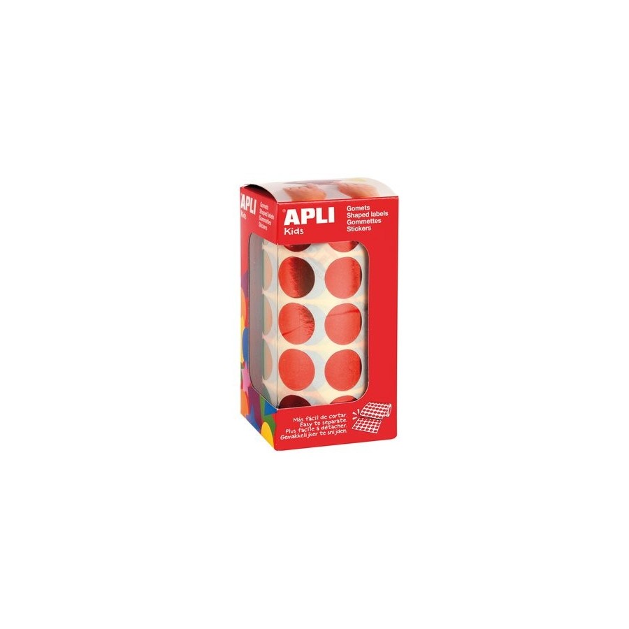 GOMETS APLI METALIZADOS ROLLO 59h CIRCULO Ø 20 mm ROJO 1.770 uds. (12049)