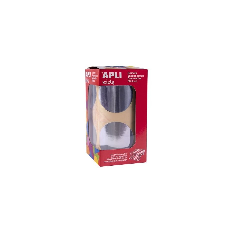 GOMETS APLI METALIZADOS ROLLO 59h CIRCULO Ø 45 mm 354 uds. (18484) PLATA