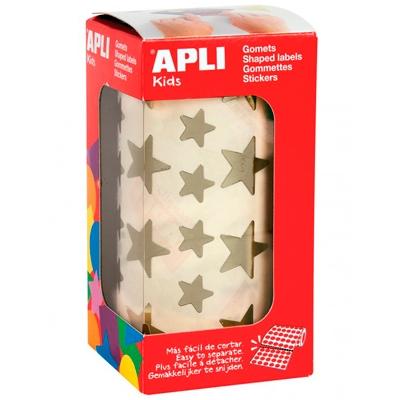 GOMETS APLI METALIZADOS ROLLO 59h ESTRELLA surt.(GDE.y PEQ.) ORO 2.360 uds. (11116)
