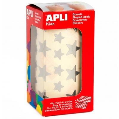 GOMETS APLI METALIZADOS ROLLO 59h ESTRELLA surt.(GDE.y PEQ.) PLATA 2.360 uds. (11117)