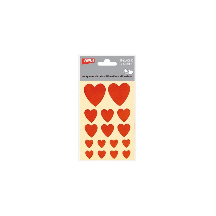 GOMETS APLI CORAZONES BOLSA 3h ROJO 48 uds. (00650)