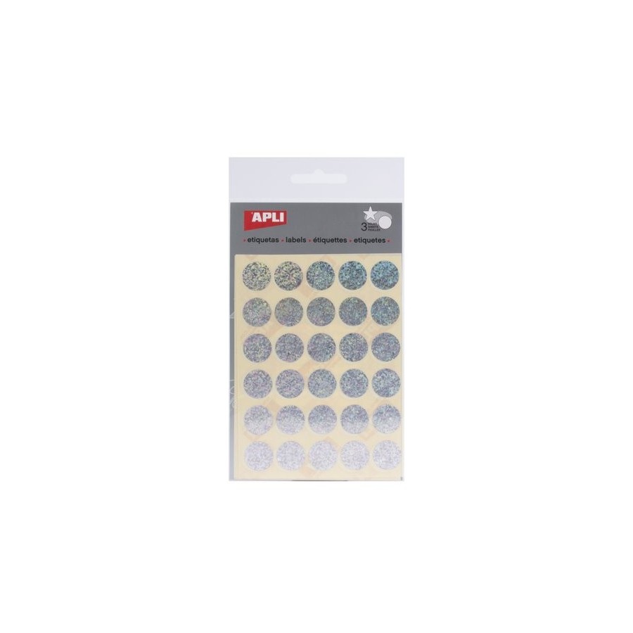 GOMETS APLI METALIZADOS BOLSA 3h CIRCULO Ø 20 mm HOLOGRAFICO 90 uds. (11810)
