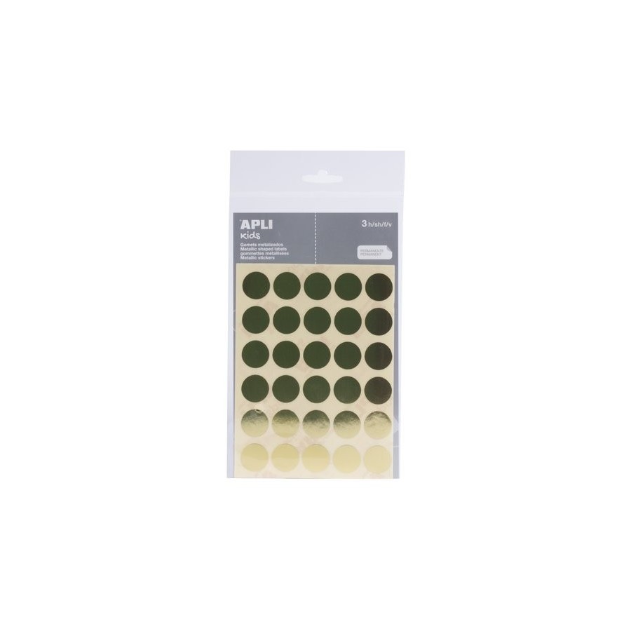 GOMETS APLI METALIZADOS BOLSA 3h CIRCULO Ø 20 mm ORO 90 uds. (11808)