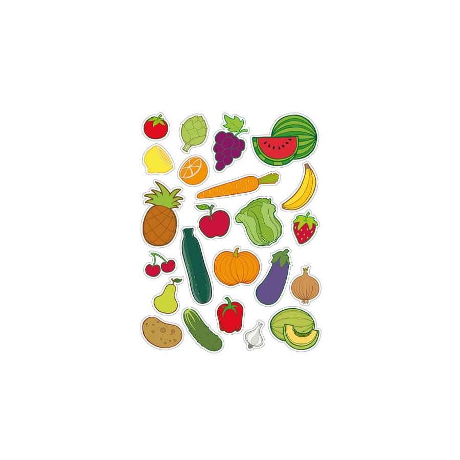 GOMETS APLI TEMATICOS BOLSA  3h REMOVIBLES FRUTAS y VERDURAS 69 uds. (11439)