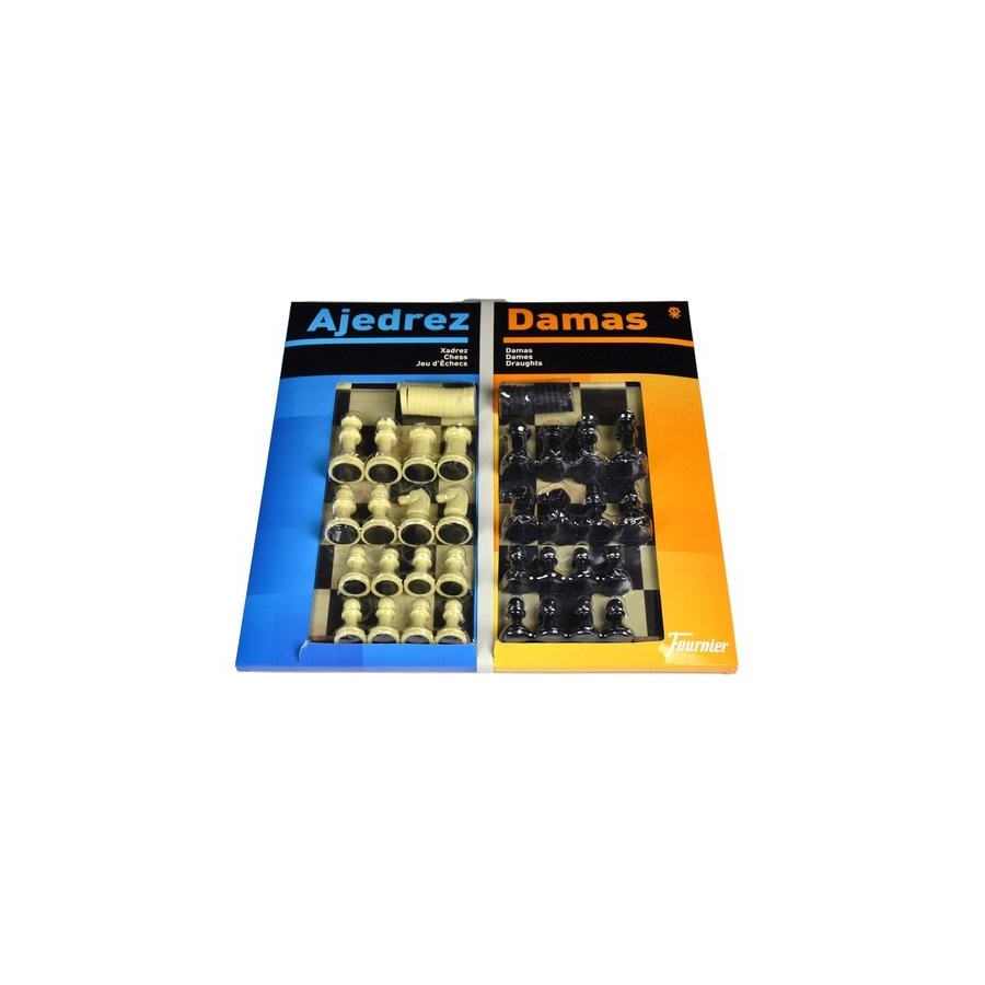 JUEGO AJEDREZ DAMAS 40 Cmt CON ACCESORIOS