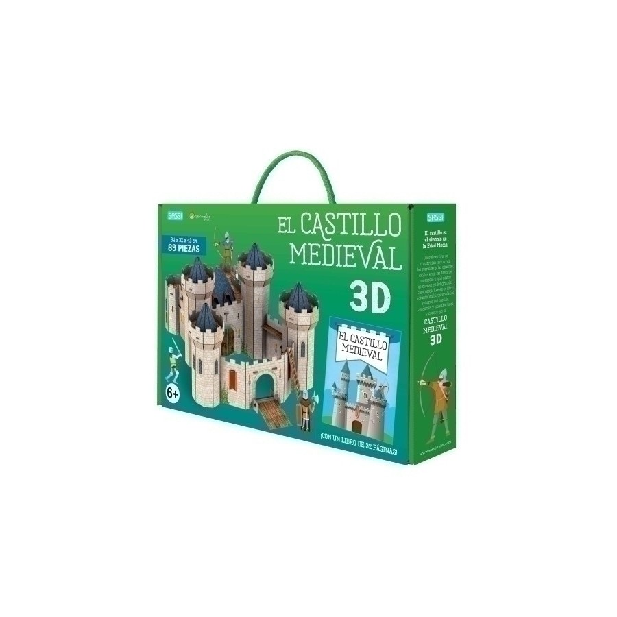 PUZLE 3D Y LIBRO SASSI MANOLITO BOOKS EL CASTILLO MEDIEVAL 3D 89 PIEZAS (+6 años)