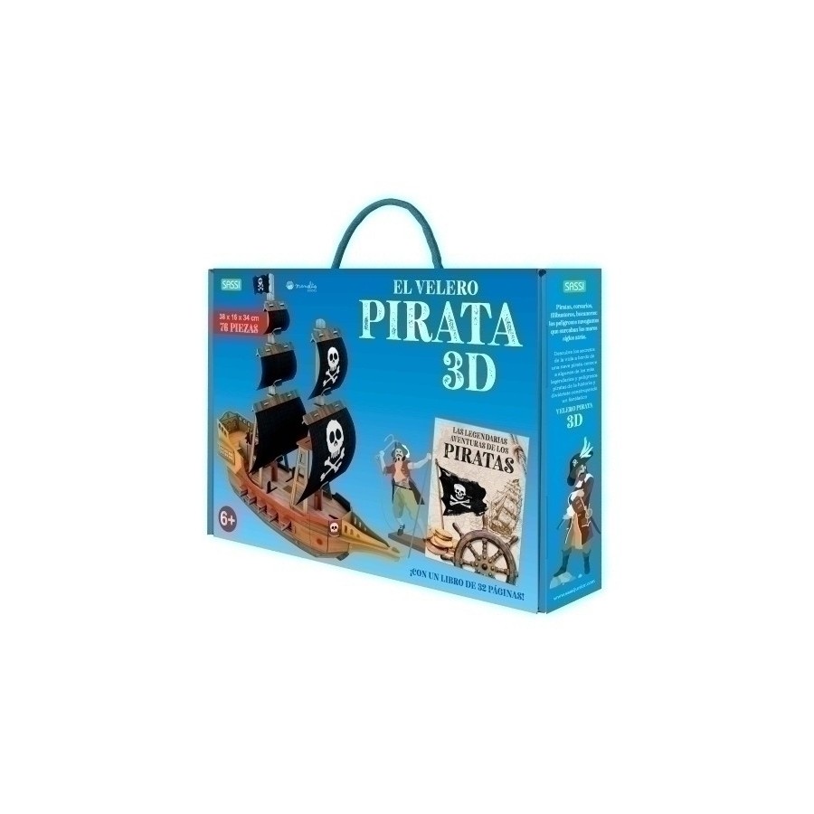PUZLE 3D Y LIBRO SASSI MANOLITO BOOKS EL VELERO PIRATA 3D 76 PIEZAS (+6 años)