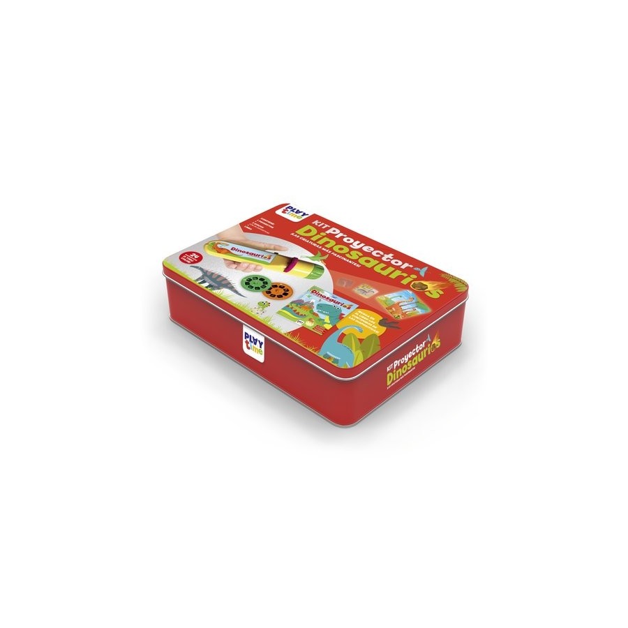JUEGO IMAGILAND KIT PROYECTOR DINOSAURIOS CAJA METALICA