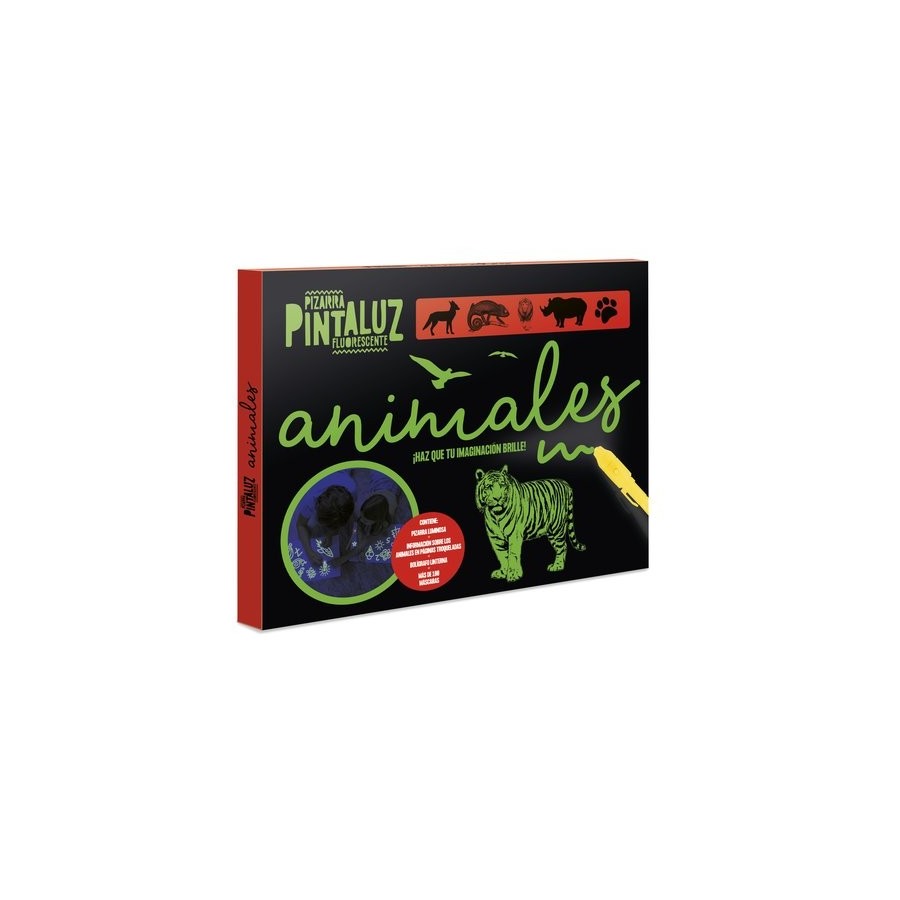 JUEGO IMAGILAND PIZARRA PINTALUZ FLUORESCENTE ANIMALES