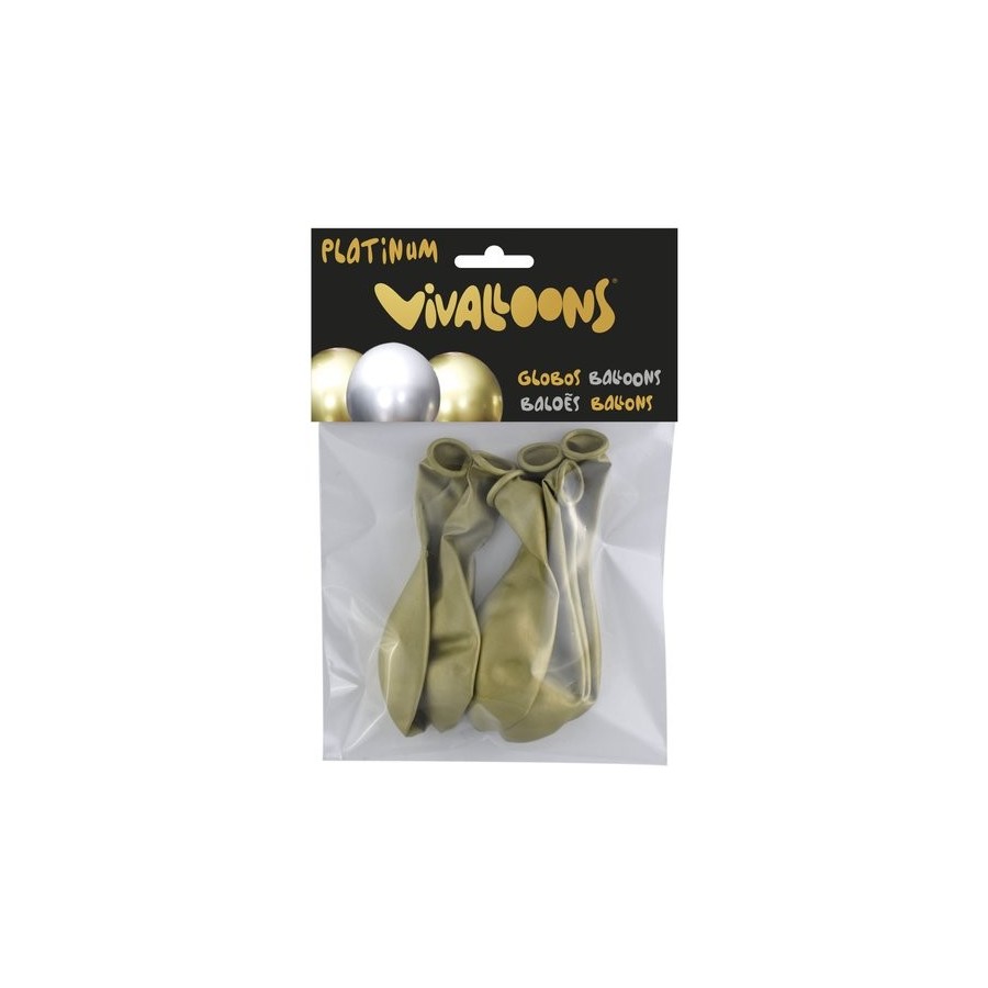 GLOBO VIVALLOONS PLATINUM ORO BOLSA DE 6