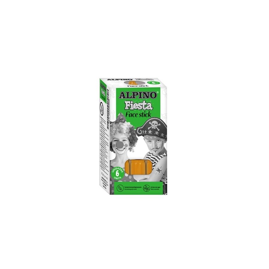MAQUILLAJE ALPINO FIESTA FACE STICK BARRA de 5 gr. NARANJA