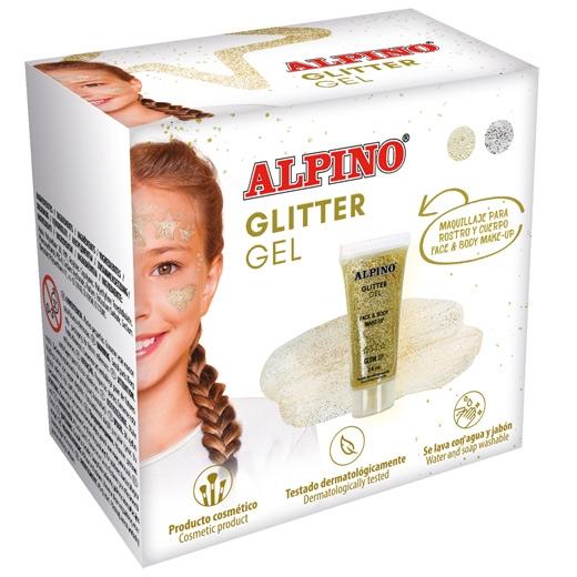 MAQUILLAJE ALPINO GLITTER METALICO ORO ESTUCHE DE 6