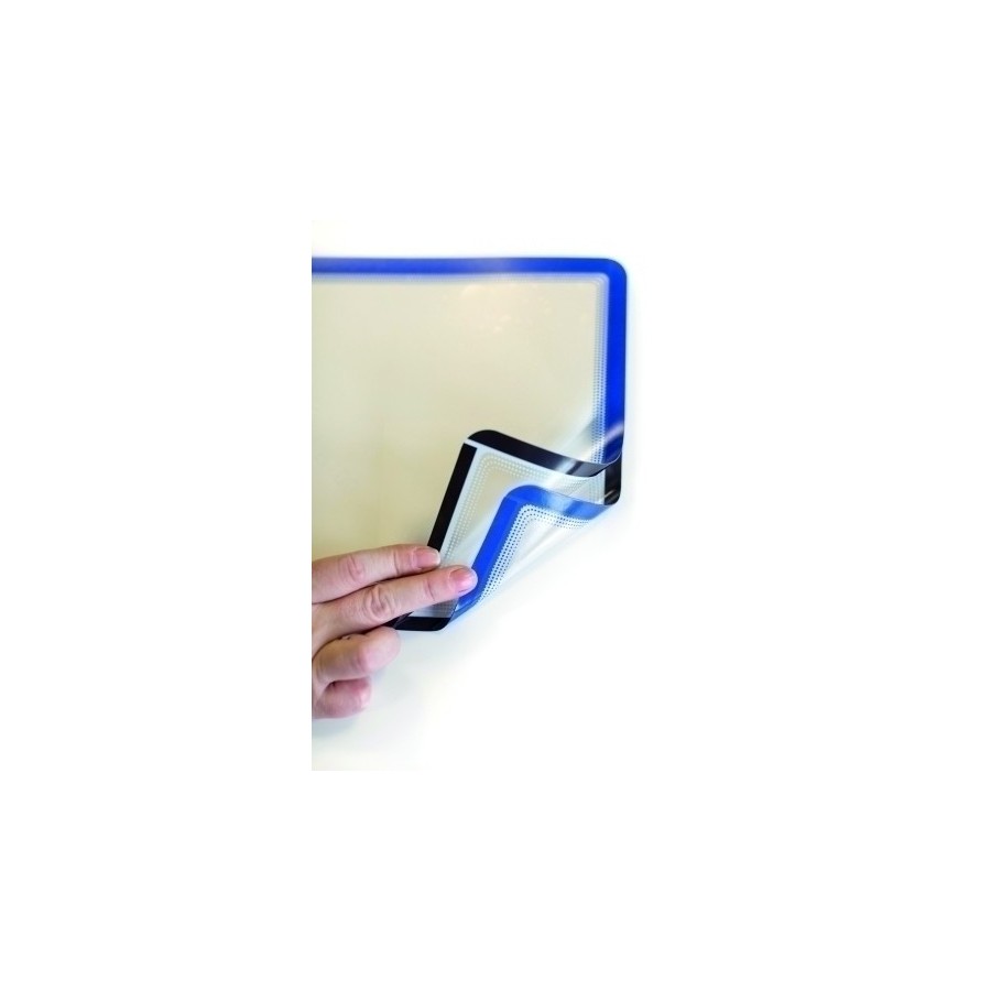 FUNDA PORTA CARTELES TARIFOLD MAGNETO A4 VERTICAL/HORIZONTAL REMOVIBLE AZUL PACK de 2