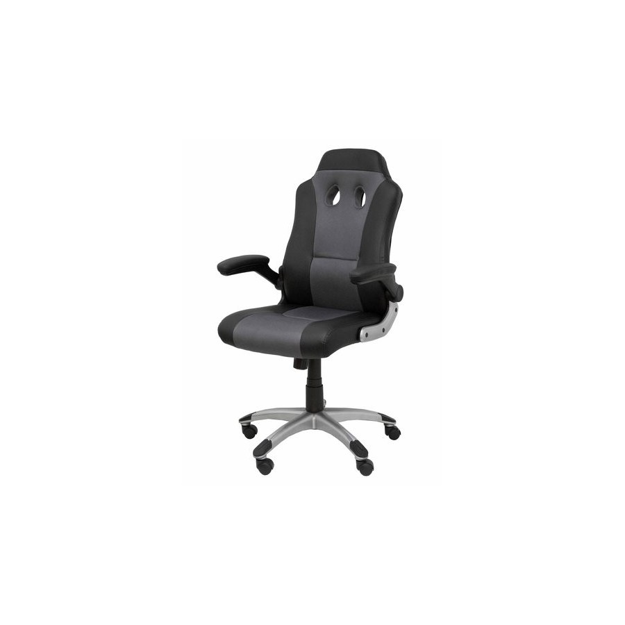 SILLA PIQUERAS Y CRESPO TALAVE GAMING BRAZOS RETRACTILES, MECANISMO BASCULANTE, REGULABLE EN ALTURA TAPIZADO SIMILPIEL NEGRO Y GRIS