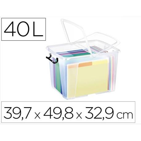 CAJA ALMACENAMIENTO STRATA BY CEP HW674 40 LITROS APILABLE  CRISTAL