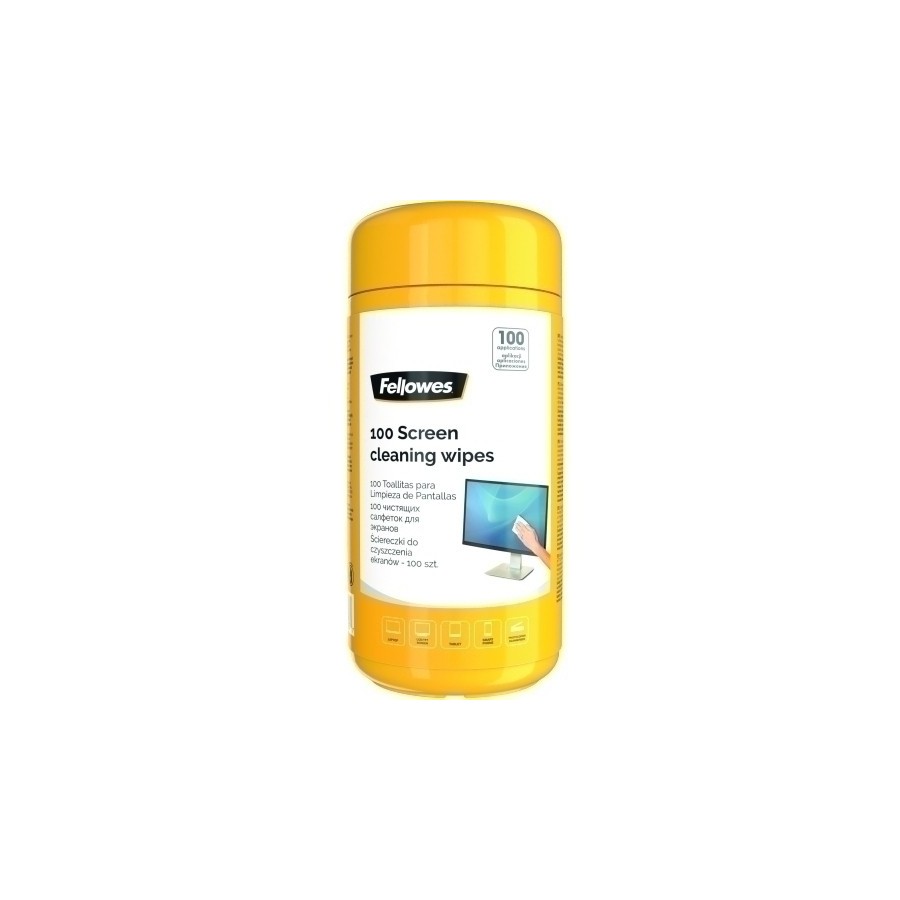 TOALLITAS FELLOWES LIMPIADORAS PARA PANTALLA DISPENSADOR DE 100