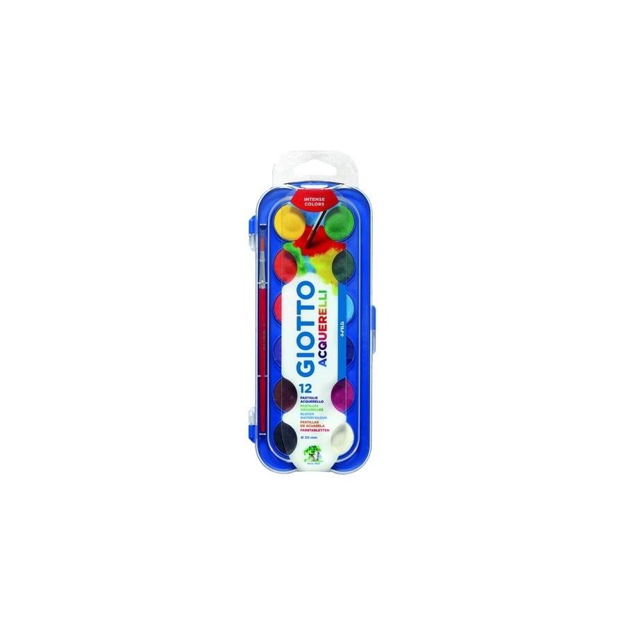 ACUARELAS GIOTTO FLUOR 30 mm ESTUCHE 12 + PINCEL