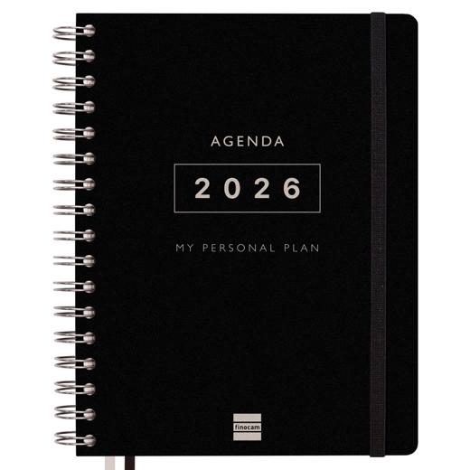 AGENDA ANUAL (2025-26) FINOCAM 16 MESES TEMPUS WIRE-O tapa PP S/V 4º 155x217 con GOMA NEGRO