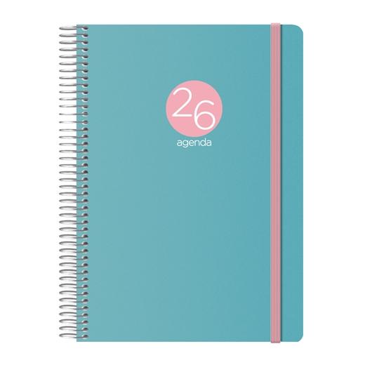 AGENDA ANUAL (2026) DOHE MEMPHIS ESPIRAL tapa PP con GOMA 150x210 D/P VERDE