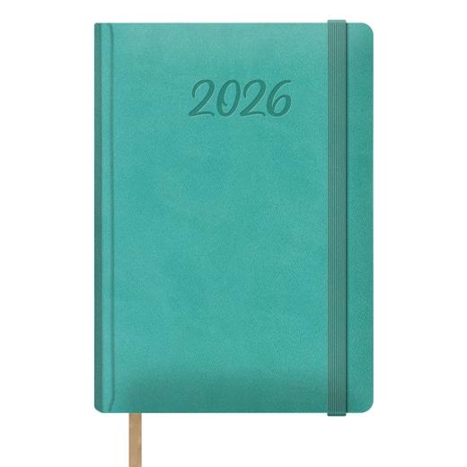 AGENDA ANUAL (2026) DOHE SAMBA COSIDA tapa EXTRA POLIPIEL con GOMA 150x210 D/P VERDE MENTA
