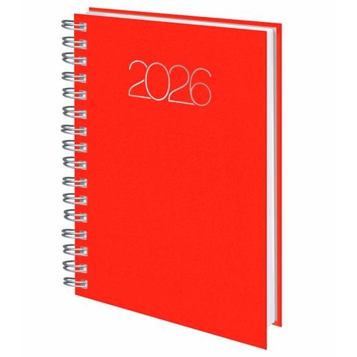 AGENDA ANUAL (2026) EDEUSTO PREMIUM WIRE-O tapa ACOLCHADA D08 141x205 D/P ROJO (B31)