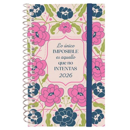 AGENDA ANUAL (2026) FINOCAM ESPIRAL DESIGN COLLECTION ESPIRAL tapa PP con GOMA E3 79x127 S/V APAIS. IMPOSIBLE