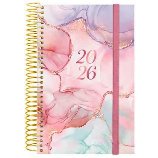 AGENDA ANUAL (2026) FINOCAM ESPIRAL DESIGN COLLECTION ESPIRAL tapa PP con GOMA E5 117x181 D/P GOLDY