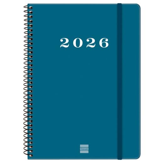 AGENDA ANUAL (2026) FINOCAM ESPIRAL MY ESPIRAL tapa EXTRA con GOMA E10 155x212 S/V APAIS. AZUL