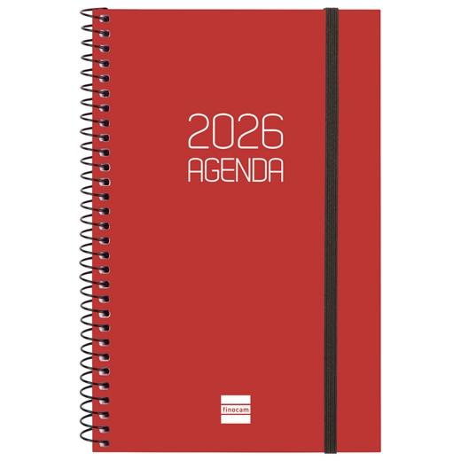 AGENDA ANUAL (2026) FINOCAM ESPIRAL OPAQUE ESPIRAL tapa PP con GOMA E5 117x181 S/V APAIS. BURDEOS