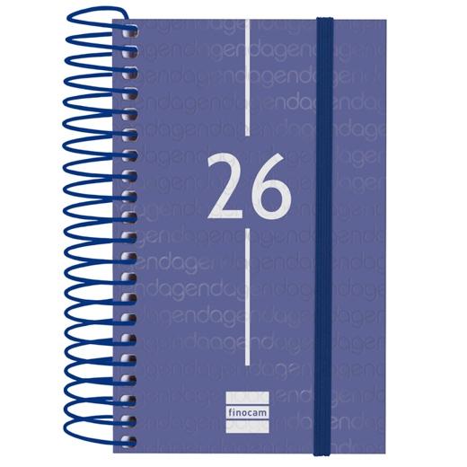 AGENDA ANUAL (2026) FINOCAM ESPIRAL YEAR ESPIRAL tapa PP con GOMA E3 79x127 D/P AZUL