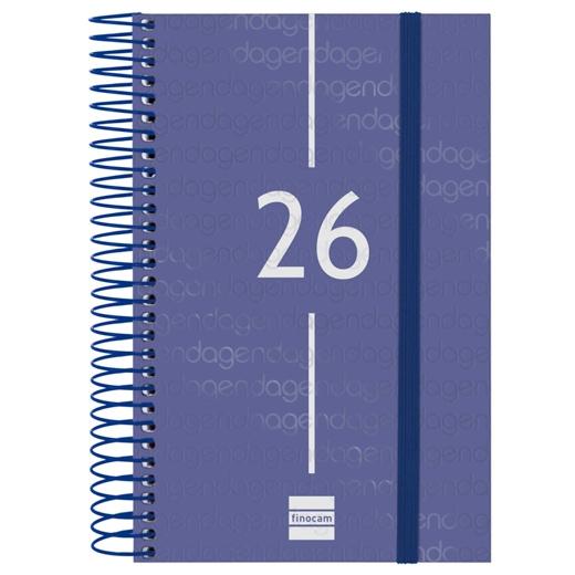 AGENDA ANUAL (2026) FINOCAM ESPIRAL YEAR ESPIRAL tapa PP con GOMA E5 117x181 D/P AZUL