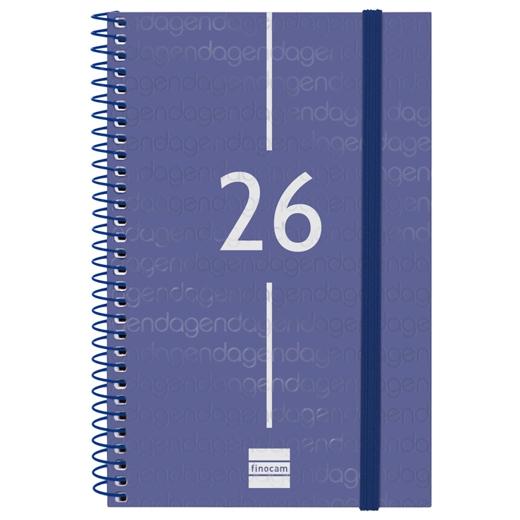 AGENDA ANUAL (2026) FINOCAM ESPIRAL YEAR ESPIRAL tapa PP con GOMA E5 117x181 S/V APAIS. AZUL